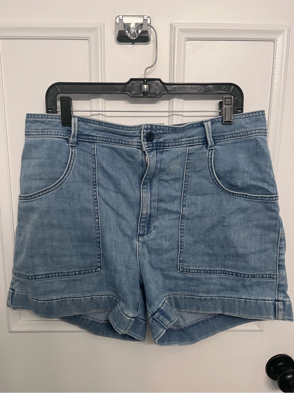 Madewell Light Blue High Rise Cuffed Denim Shorts